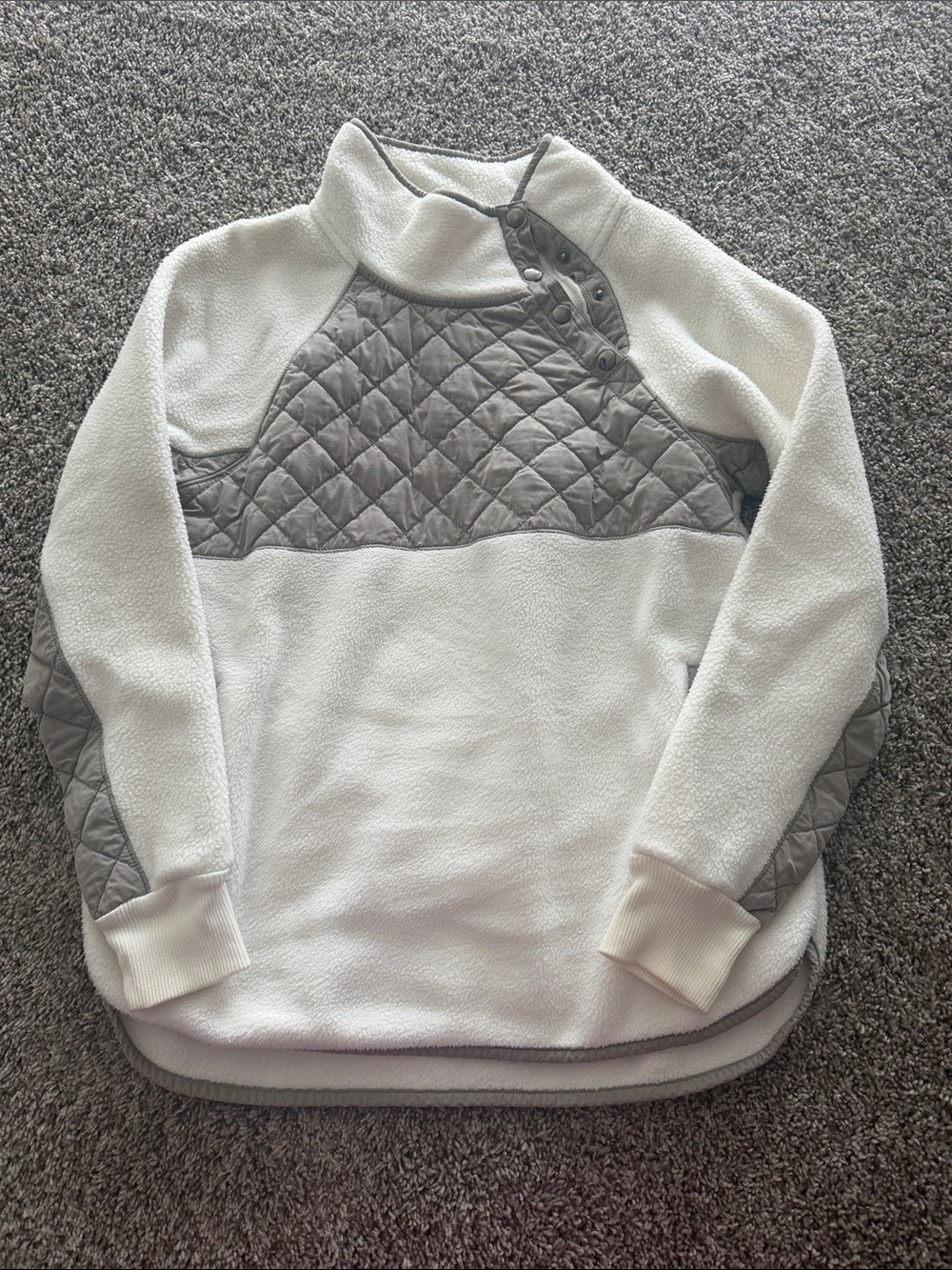Abercrombie & Fitch Cozy Quilted Panel Funnel Neck Sweater